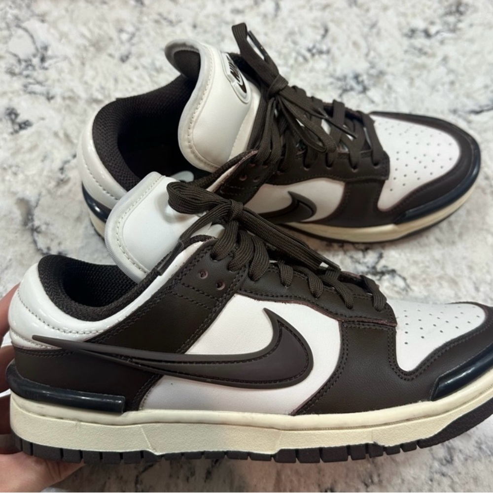 Nike Dunk Low Twist Sneakers Brown and White